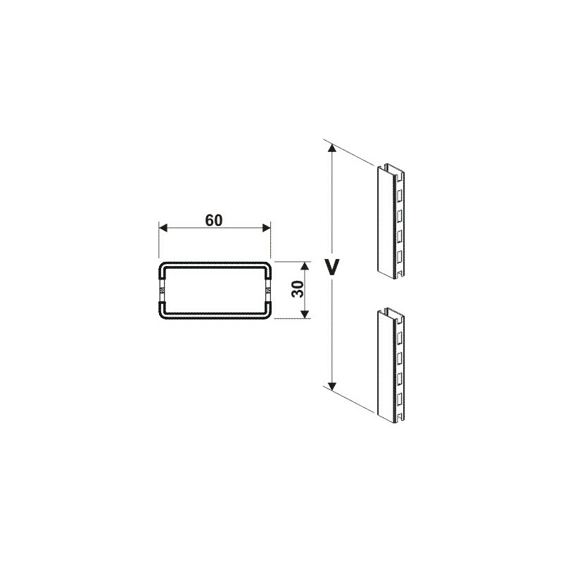 Stojina 60x30mm/1000mm