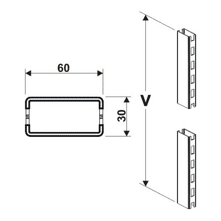 Stojina 60x30mm/1000mm