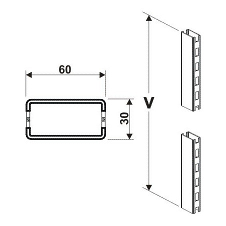 Stojina 60x30mm/1200mm