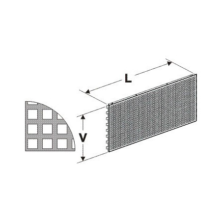 Zadní panel děrovaný D 1000/200mm