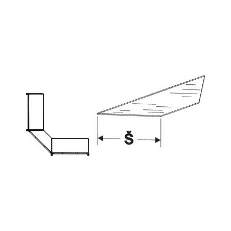 Police skleněná koutová 90°500mm
