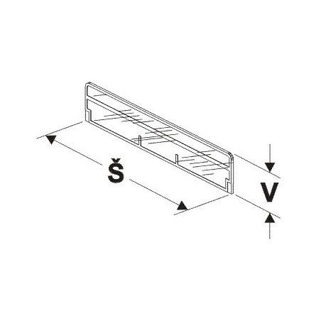 Dělítko nízké (plast čirý) 300/75mm