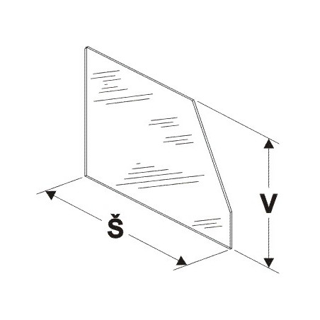 Dělítko vysoké (sklo) 300/250mm