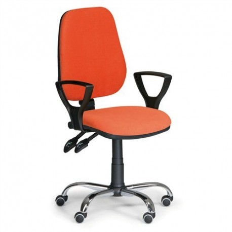 Kancelářská židle Comfort s područkami a chromovaným křížem CH
