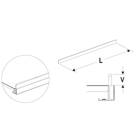 Čelní opěra nízká (plast bílý) 625mm