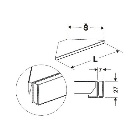 Držák cenovky rohový 90°600mm