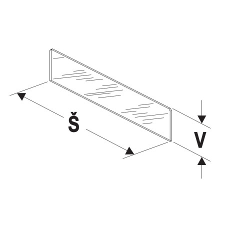 Dělítko nízké (sklo) 500mm