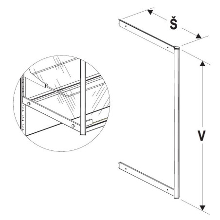 Nosník vysoké vitríny 400/1200mm