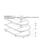 Ukončení oboustranného regálu se stojnou 80x30mm - půlkruh